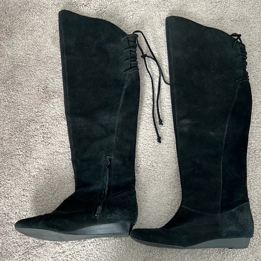 Over the knee suede boots